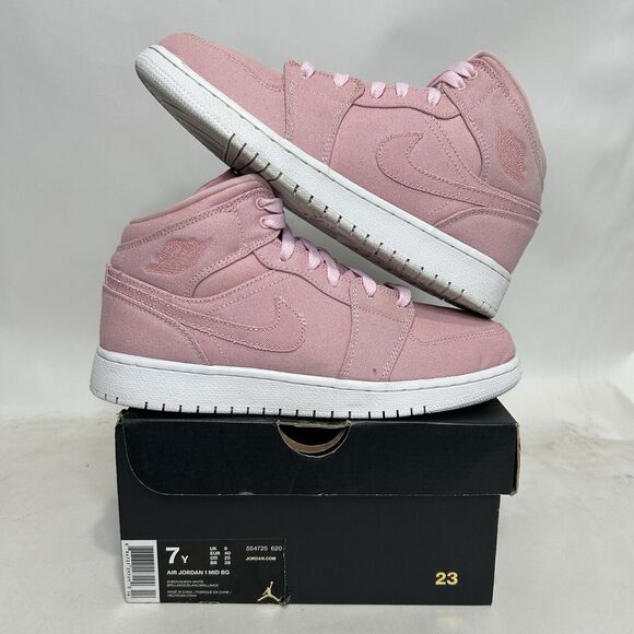 Jordan Shoes - Nike Shoes Air Jordan 1 Mid Retro BG “Sheen Pink” 2024